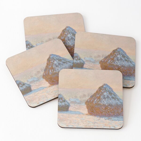 Item preview, Wheatstacks, Snow Effect, Morning (Meules, Effet de Neige, Le Matin) - Claude Monet designed and sold by themasters.