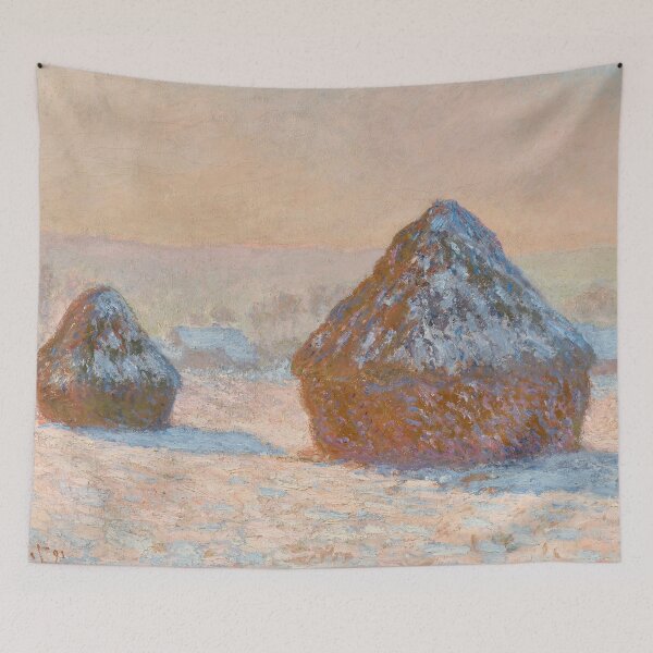 Item preview, Wheatstacks, Snow Effect, Morning (Meules, Effet de Neige, Le Matin) - Claude Monet designed and sold by themasters.