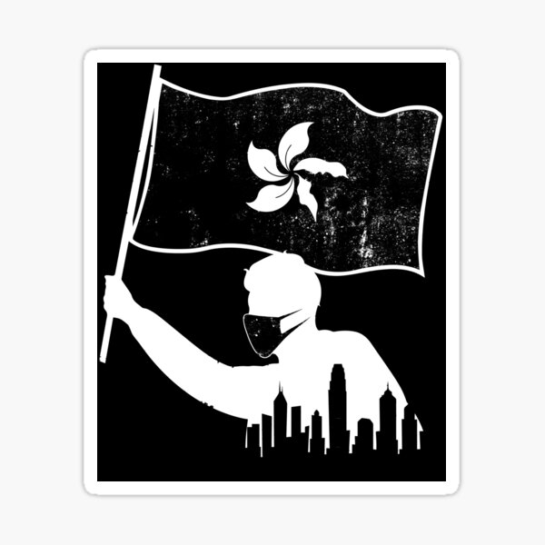 Aperçu de l'œuvre Le drapeau noir de Hong Kong proteste contre les lois anti-extradition créée et vendue par NUMAcreations.