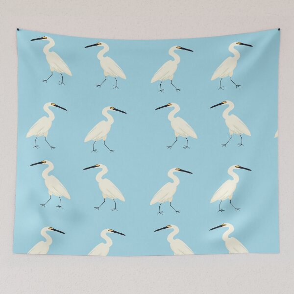 Item preview, Beach Egret pattern designed and sold by CoffeePandaArt.