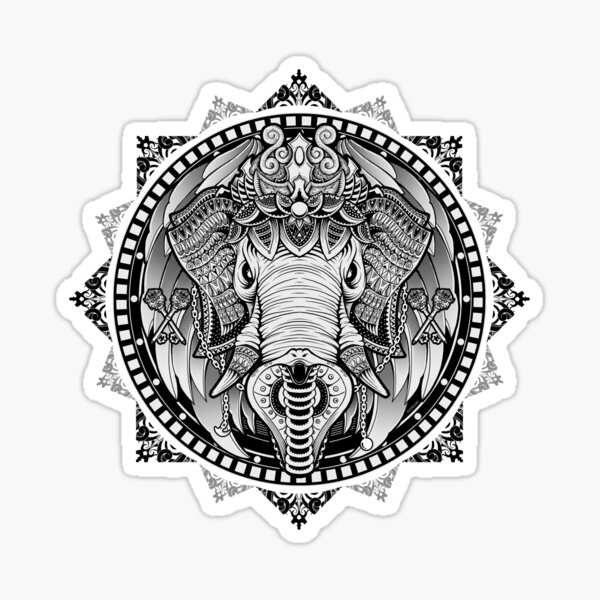 Elephant Medallion Sticker