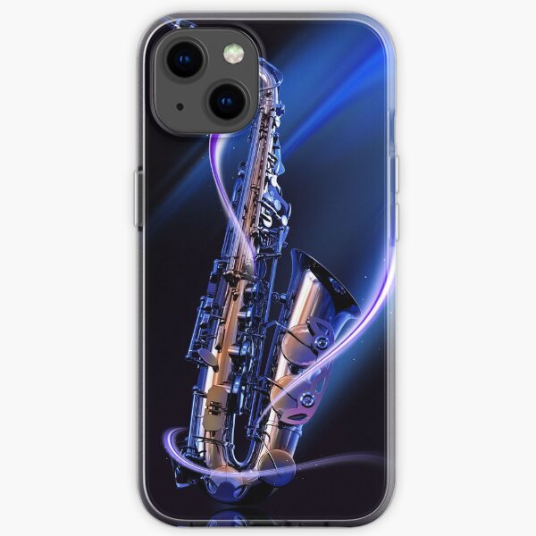 Blue Saxophone iPhone Soft Case