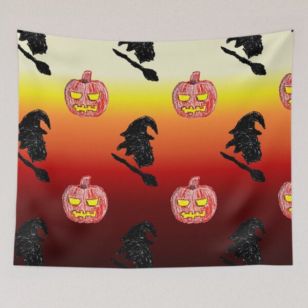 Item preview, The Evil Witch and Jack-O-Lantern (Oil Pastel) designed and sold by CreativityRoams.