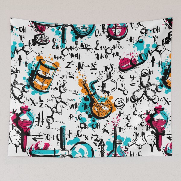 Item preview, Vintage seamless pattern old chemistry laboratory with tubes and formulas. designed and sold by kateja.