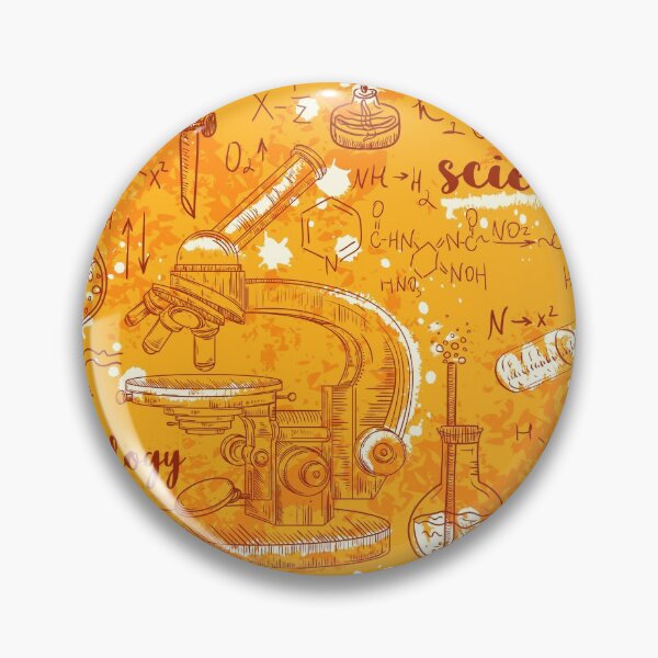 Item preview, Vintage seamless pattern old chemistry laboratory with microscope, tubes and formulas on aged paper background.  designed and sold by kateja.