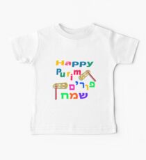 Happy joyous Purim In Hebrew and English Baby Tee