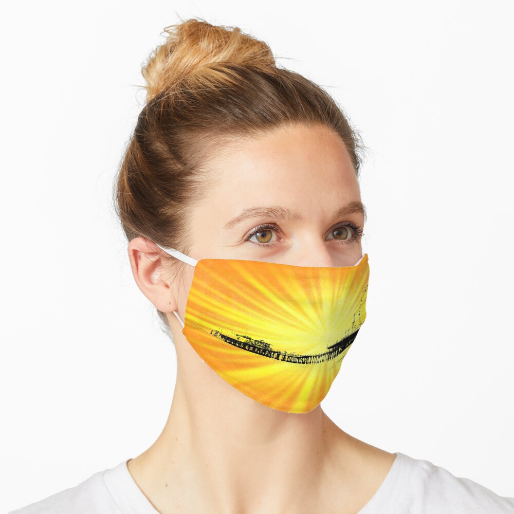Santa Monica Pier Yellow Sunburst Mask