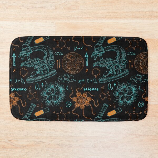 Item preview, Vintage seamless pattern old chemistry laboratory with microscope, tubes, formulas, microbes and viruses. designed and sold by kateja.