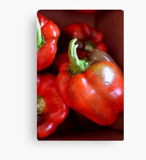 Crisp Red Peppers Canvas Print