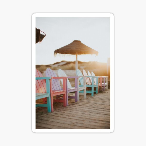 “Pastel Coloured Chairs " Sticker for Sale by hellotwiggs | Redbubble
