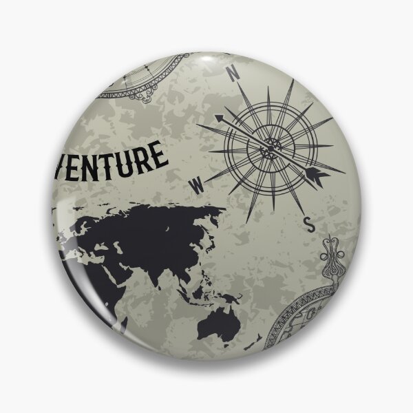 Item preview, Seamless pattern with vintage globe, compass, world map and wind rose. Retro hand drawn vector illustration "Great adventure" in sketch style on grunge background designed and sold by kateja.