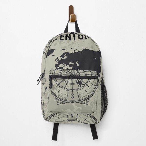 Item preview, Seamless pattern with vintage globe, compass, world map and wind rose. Retro hand drawn vector illustration "Great adventure" in sketch style on grunge background designed and sold by kateja.
