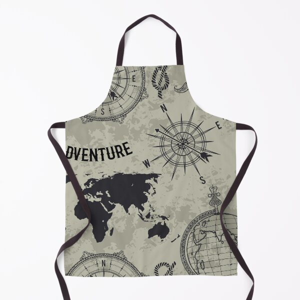 Item preview, Seamless pattern with vintage globe, compass, world map and wind rose. Retro hand drawn vector illustration "Great adventure" in sketch style on grunge background designed and sold by kateja.