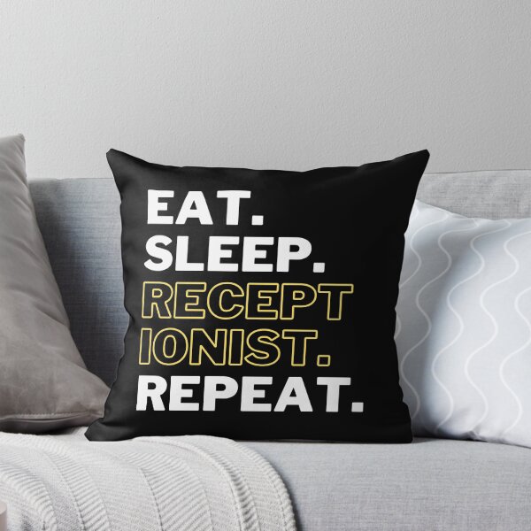 Aperçu de l'œuvre Manger. Dormir. Réceptionniste. Répéter créée et vendue par GiggleBubble.