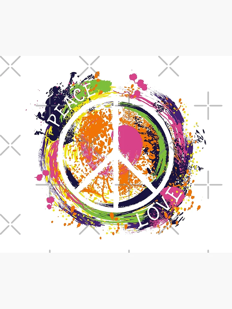 油彩画　8号　Love and peace Peace Sign Print Peace and Love Print 8x10 Peace Sign