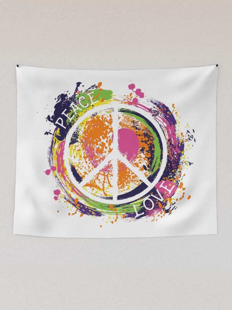 油彩画　8号　Love and peace Peace Sign Print Peace and Love Print 8x10 Peace Sign