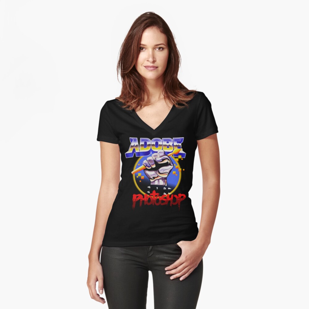 Item preview, Fitted V-Neck T-Shirt designed and sold by jabwai.