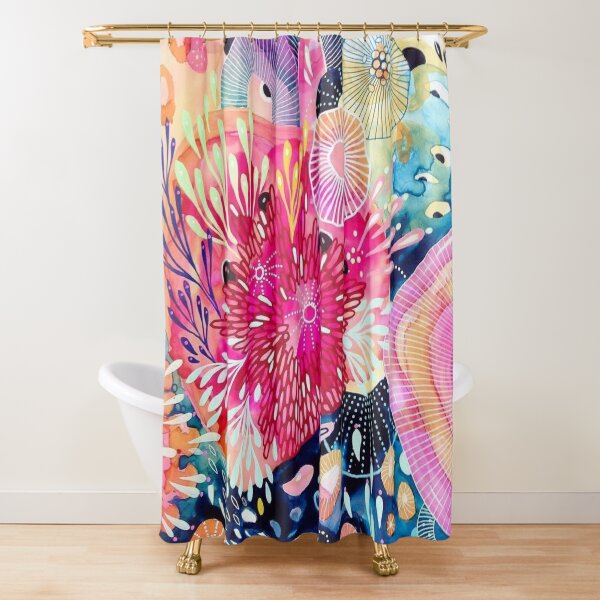 Coral Color Harmony In The Deep Sea Shower Curtain