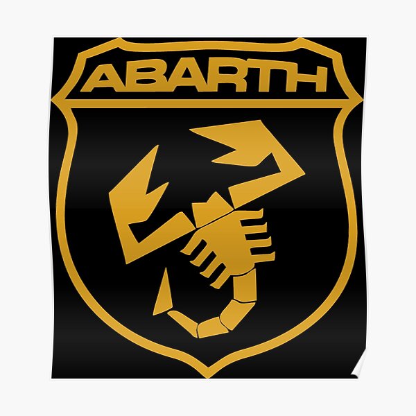 Abarth Logo Shield Gold Poster By Gracescott29 Redbubble