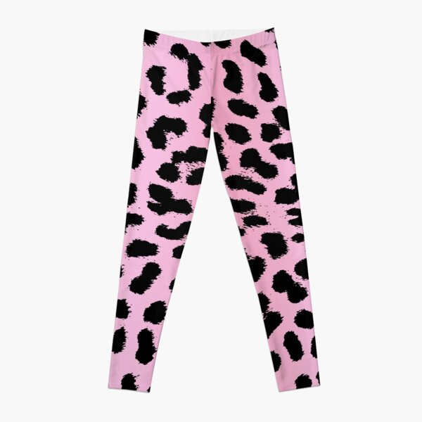 Pink & Black Glitter Cheetah Print Leggings by Aloke Design