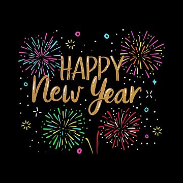 Artwork thumbnail, Happy New Year Holiday Fireworks Celebration Gift by haselshirt