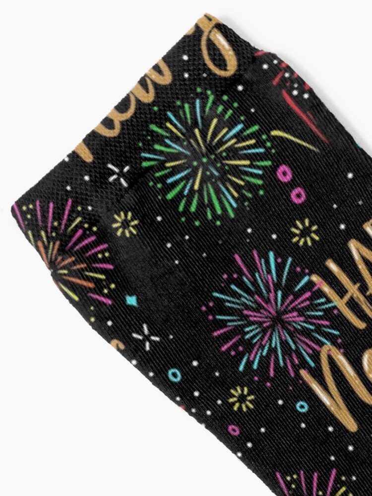 Thumbnail 2 of 5, Socks, Happy New Year Holiday Fireworks Celebration Gift designed and sold by haselshirt.
