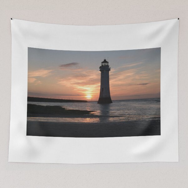 Item preview, New Brighton Lighthouse Sunset Over River Mersey Estuary,Wirral,Merseyside,England. designed and sold by ALEXANDER  STEPHEN PEMBERTON.