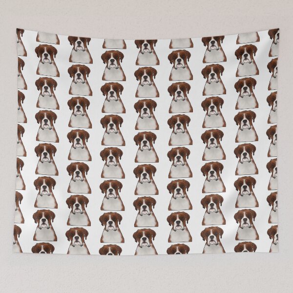 Item preview, Boxer Dog Portrait - Pattern - White designed and sold by JadeMadeThis.