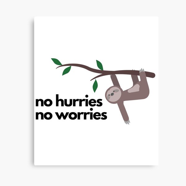 No Hurries No Worries Sloth Canvas Prints | Redbubble