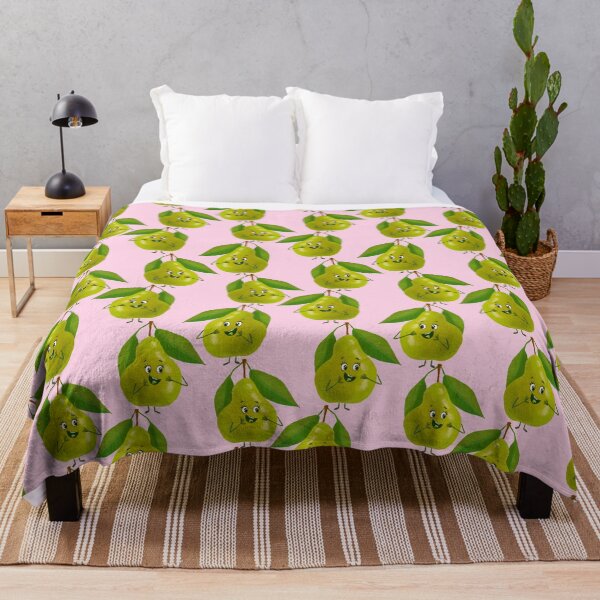 Item preview, Green cheerful pear on pink background designed and sold by Loyna.