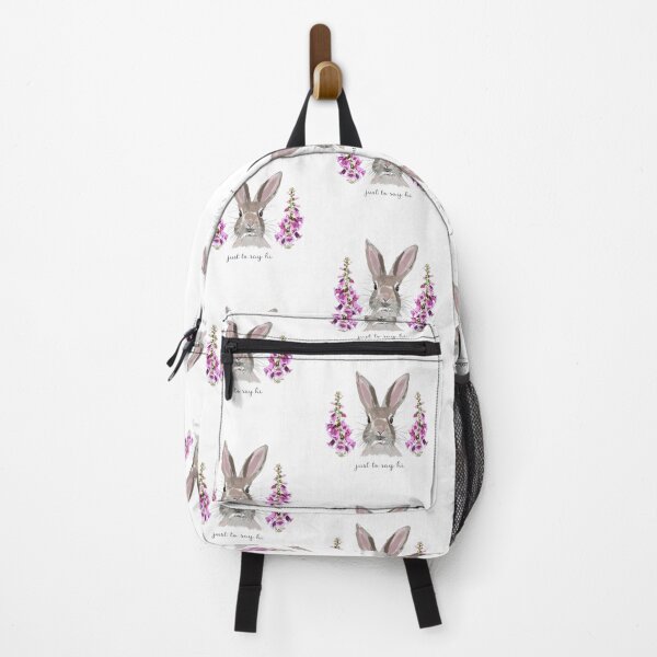 Item preview, Just to say hi, hare with foxgloves designed and sold by Leatextileart.