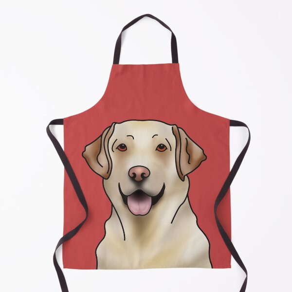 Labrador Retriever Dog Portrait - Red Apron
