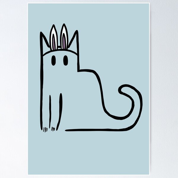 Item preview, Doodle Cat Bunny Rabbit designed and sold by molliebriant.