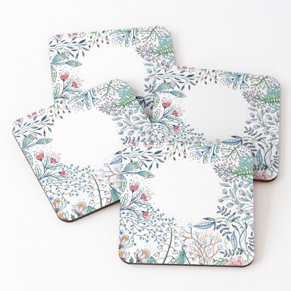 Item preview, Floral border stickers, Floral border mask, Floral t-shirts, Facemask for Kids, Face motif Mask, designed and sold by quixoticmonkey.