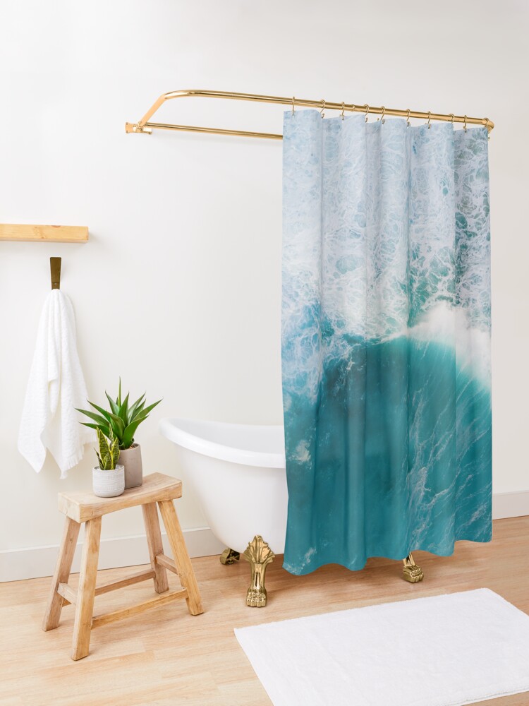 Alternate view of Deep blue ocean Shower Curtain