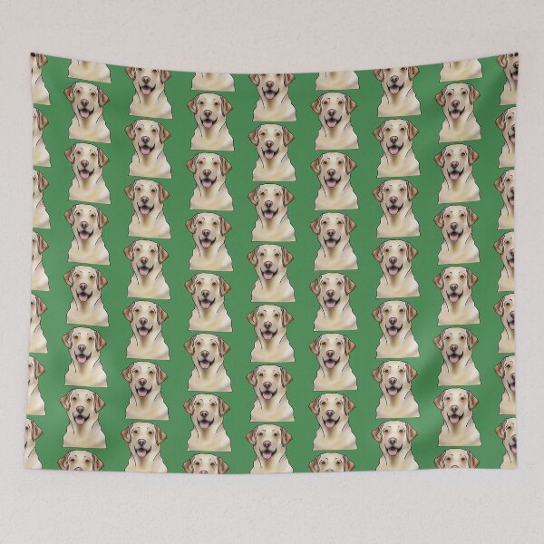 Item preview, Labrador Retriever Dog Portrait - Pattern - Green designed and sold by JadeMadeThis.