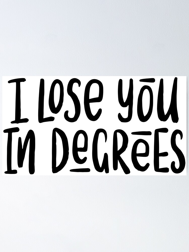 I Lose You In Degrees Foals Lyrics Poster By Letterbrighter Redbubble