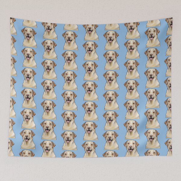 Item preview, Labrador Retriever Dog Portrait - Pattern - Blue designed and sold by JadeMadeThis.
