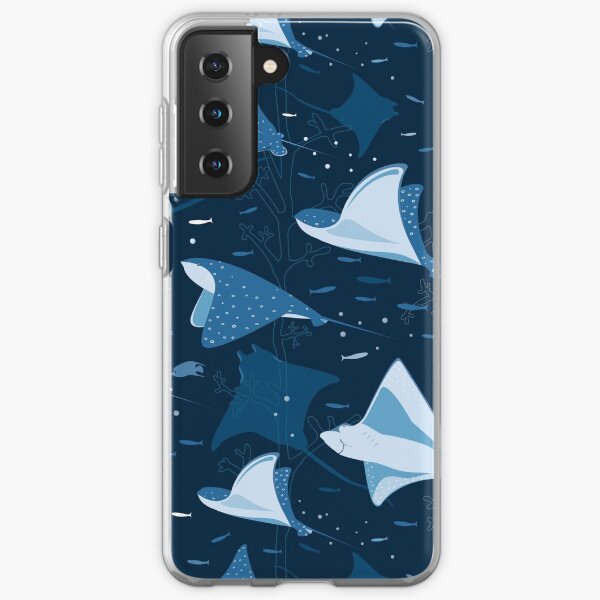 Flying stingrays blue Samsung Galaxy Soft Case