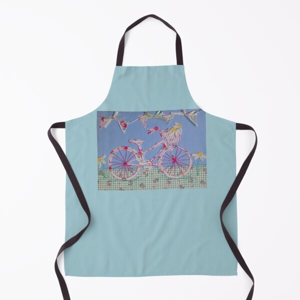 Item preview, stitched bike with Flower basket designed and sold by Leatextileart.