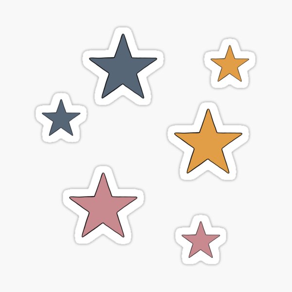 Pink Blue Yellow Star Pack Sticker For Sale By Oyouman Redbubble