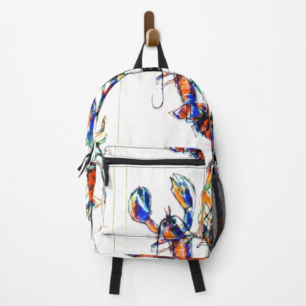 Lobster Pop Art Urban Seafood Mr. Krabs Modern Art Orange Blue Crayfish Funky Backpack