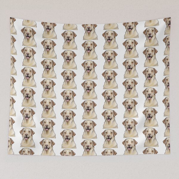 Item preview, Labrador Retriever Dog Portrait - Pattern - White designed and sold by JadeMadeThis.