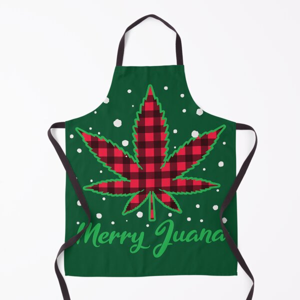 Item preview, Christmas Plaid Marijuana Leaf Merry Juana Lettering designed and sold by okpinsPets.
