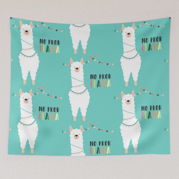 Item preview, No Prob Llama Turquoise designed and sold by 3bythelake.