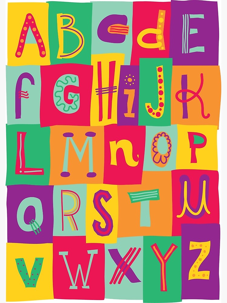 Póster «Letras divertidas y coloridas del alfabeto» de portodesign ...