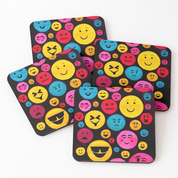 Item preview, Smiley face emoji fun artwork designed and sold by Mitsy Art.
