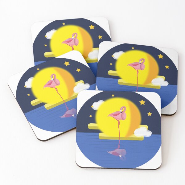 Item preview, flamingo reflection in the starry designed and sold by qzpolo.