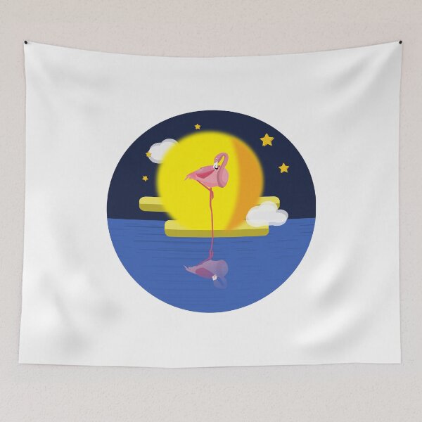 Item preview, flamingo reflection in the starry designed and sold by qzpolo.