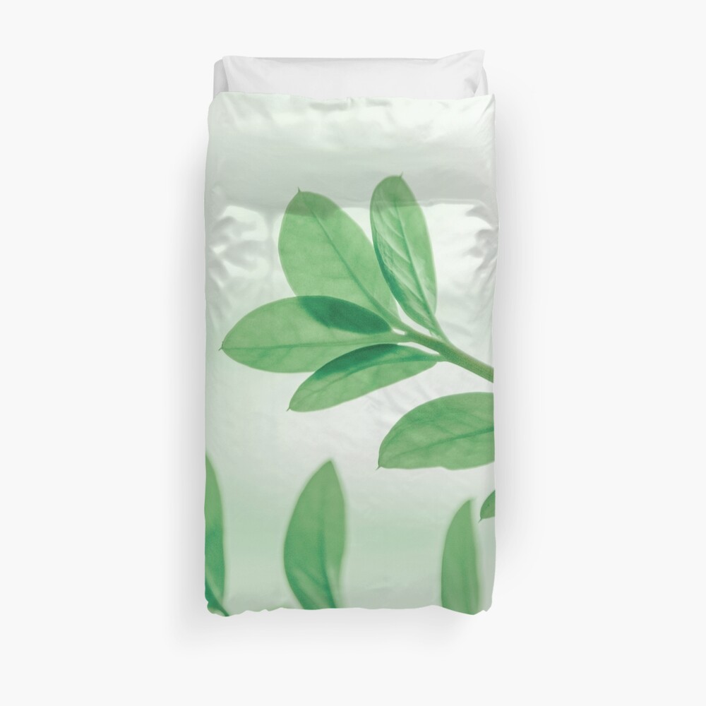 Green summer leaves Duvet Cover